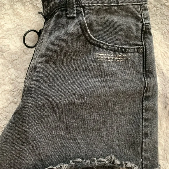 Off white denim shorts